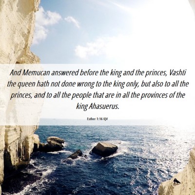 Picture 06 - Esther 1:16 KJV - And Memucan answered before the king and the - Bible Verse Picture