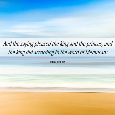 Picture 06 - Esther 1:21 KJV - And the saying pleased the king and the princes; - Bible Verse Picture