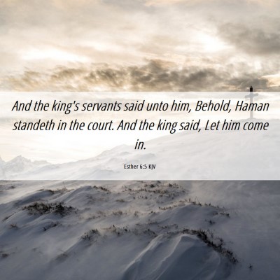 Picture 06 - Esther 6:5 KJV - And the king's servants said unto him, Behold, - Bible Verse Picture