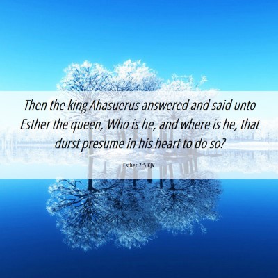 Picture 06 - Esther 7:5 KJV - Then the king Ahasuerus answered and said unto - Bible Verse Picture