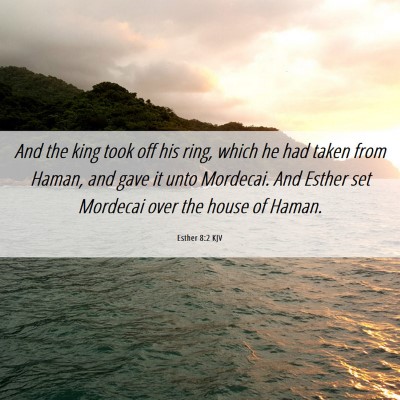 Picture 06 - Esther 8:2 KJV - And the king took off his ring, which he had - Bible Verse Picture