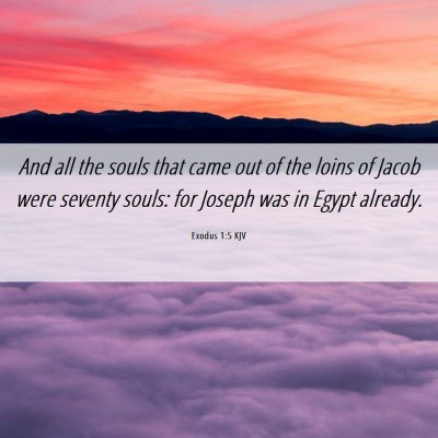 Picture 06 - Exodus 1:5 KJV - And all the souls that came out of the loins of - Bible Verse Picture