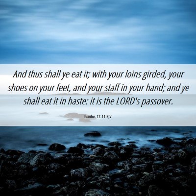 Picture 06 - Exodus 12:11 KJV - And thus shall ye eat it; with your loins girded, - Bible Verse Picture