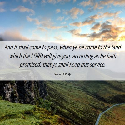 Picture 06 - Exodus 12:25 KJV - And it shall come to pass, when ye be come to the - Bible Verse Picture