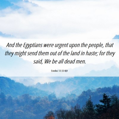 Picture 06 - Exodus 12:33 KJV - And the Egyptians were urgent upon the people, - Bible Verse Picture