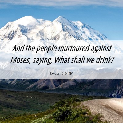 Picture 06 - Exodus 15:24 KJV - And the people murmured against Moses, saying, - Bible Verse Picture