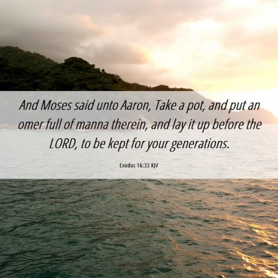 Picture 06 - Exodus 16:33 KJV - And Moses said unto Aaron, Take a pot, and put an - Bible Verse Picture