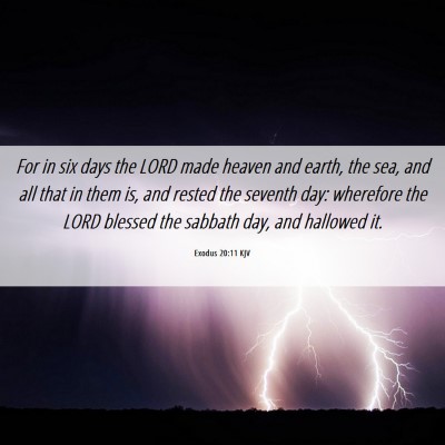 Picture 06 - Exodus 20:11 KJV - For in six days the LORD made heaven and earth, - Bible Verse Picture