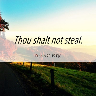 Picture 06 - Exodus 20:15 KJV - Thou shalt not - Bible Verse Picture