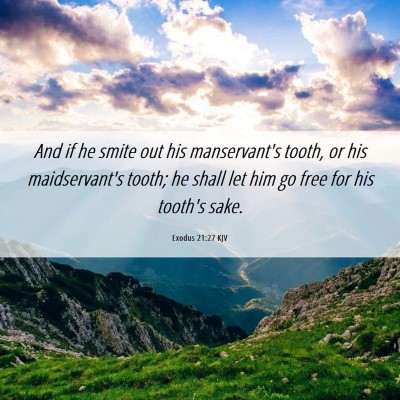 Picture 06 - Exodus 21:27 KJV - And if he smite out his manservant's tooth, or - Bible Verse Picture