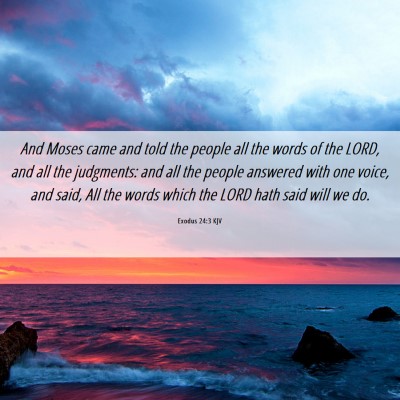 Picture 06 - Exodus 24:3 KJV - And Moses came and told the people all the words - Bible Verse Picture