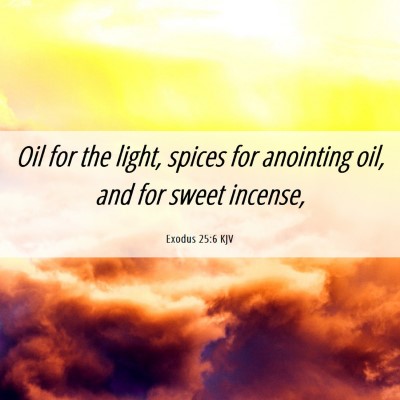 Picture 06 - Exodus 25:6 KJV - Oil for the light, spices for anointing oil, and - Bible Verse Picture