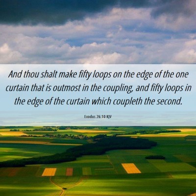 Picture 06 - Exodus 26:10 KJV - And thou shalt make fifty loops on the edge of - Bible Verse Picture