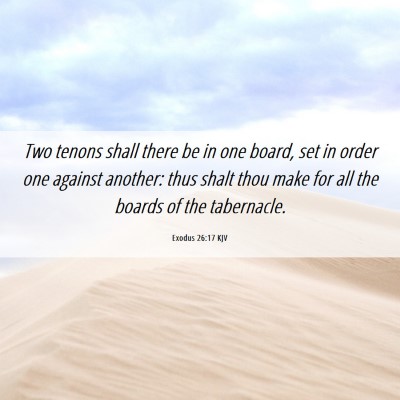 Picture 06 - Exodus 26:17 KJV - Two tenons shall there be in one board, set in - Bible Verse Picture