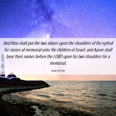 Picture 06 - Exodus 28:12 KJV - And thou shalt put the two stones upon the - Bible Verse Picture
