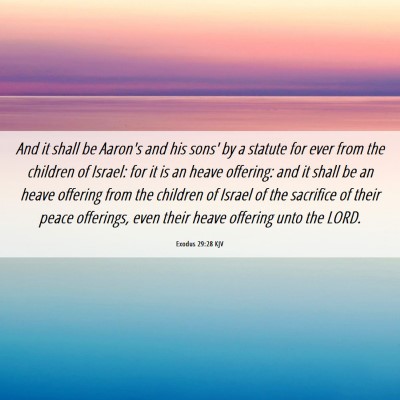 Picture 06 - Exodus 29:28 KJV - And it shall be Aaron's and his sons' by a - Bible Verse Picture