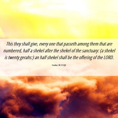 Picture 06 - Exodus 30:13 KJV - This they shall give, every one that passeth - Bible Verse Picture
