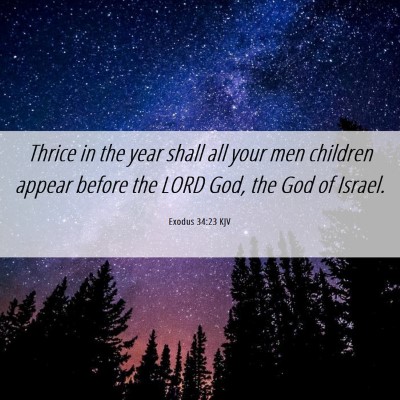 Picture 06 - Exodus 34:23 KJV - Thrice in the year shall all your men children - Bible Verse Picture