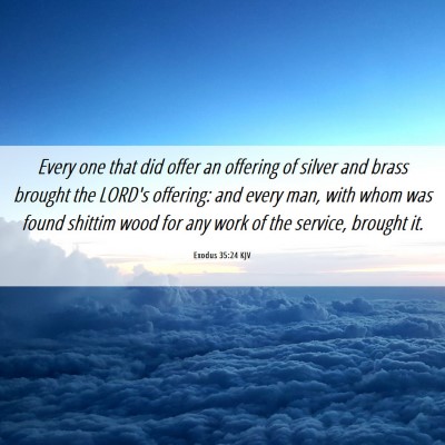 Picture 06 - Exodus 35:24 KJV - Every one that did offer an offering of silver - Bible Verse Picture