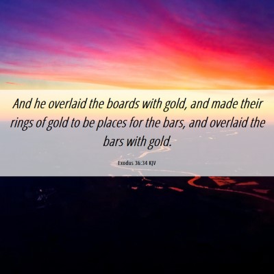 Picture 06 - Exodus 36:34 KJV - And he overlaid the boards with gold, and made - Bible Verse Picture