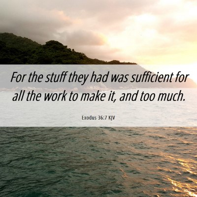 Picture 06 - Exodus 36:7 KJV - For the stuff they had was sufficient for all the - Bible Verse Picture