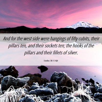 Picture 06 - Exodus 38:12 KJV - And for the west side were hangings of fifty - Bible Verse Picture