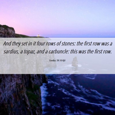 Picture 06 - Exodus 39:10 KJV - And they set in it four rows of stones: the first - Bible Verse Picture