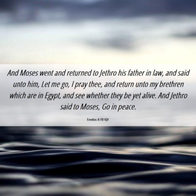 Picture 06 - Exodus 4:18 KJV - And Moses went and returned to Jethro his father - Bible Verse Picture