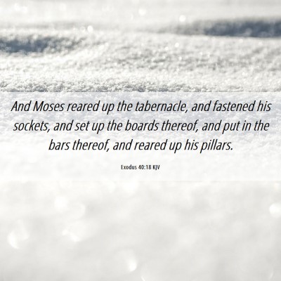 Picture 06 - Exodus 40:18 KJV - And Moses reared up the tabernacle, and fastened - Bible Verse Picture