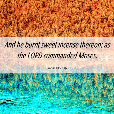 Picture 06 - Exodus 40:27 KJV - And he burnt sweet incense thereon; as the LORD - Bible Verse Picture
