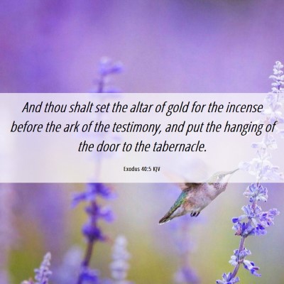 Picture 06 - Exodus 40:5 KJV - And thou shalt set the altar of gold for the - Bible Verse Picture