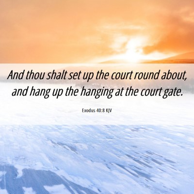 Picture 06 - Exodus 40:8 KJV - And thou shalt set up the court round about, and - Bible Verse Picture