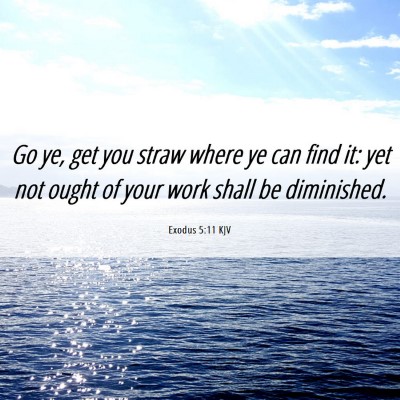 Picture 06 - Exodus 5:11 KJV - Go ye, get you straw where ye can find it: yet - Bible Verse Picture
