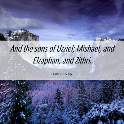 Picture 06 - Exodus 6:22 KJV - And the sons of Uzziel; Mishael, and Elzaphan, - Bible Verse Picture