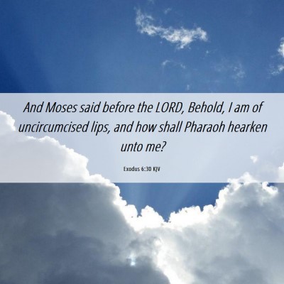Picture 06 - Exodus 6:30 KJV - And Moses said before the LORD, Behold, I am of - Bible Verse Picture