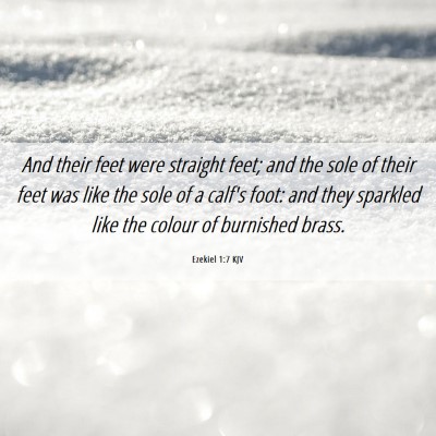 Picture 06 - Ezekiel 1:7 KJV - And their feet were straight feet; and the sole - Bible Verse Picture