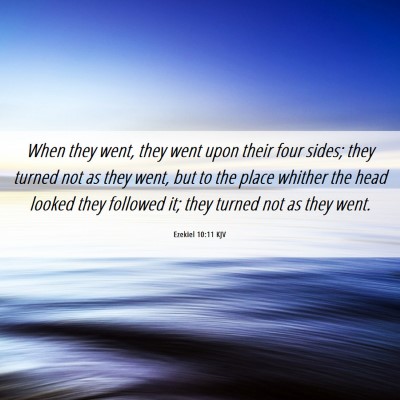 Picture 06 - Ezekiel 10:11 KJV - When they went, they went upon their four sides; - Bible Verse Picture