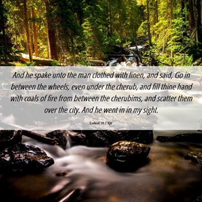 Picture 06 - Ezekiel 10:2 KJV - And he spake unto the man clothed with linen, and - Bible Verse Picture