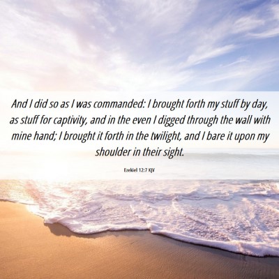 Picture 06 - Ezekiel 12:7 KJV - And I did so as I was commanded: I brought forth - Bible Verse Picture