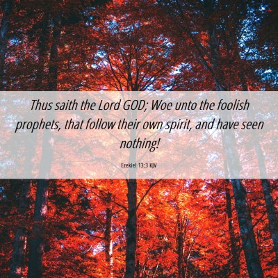 Picture 06 - Ezekiel 13:3 KJV - Thus saith the Lord GOD; Woe unto the foolish - Bible Verse Picture