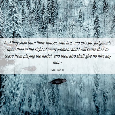 Picture 06 - Ezekiel 16:41 KJV - And they shall burn thine houses with fire, and - Bible Verse Picture