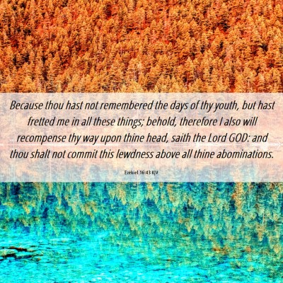 Picture 06 - Ezekiel 16:43 KJV - Because thou hast not remembered the days of thy - Bible Verse Picture