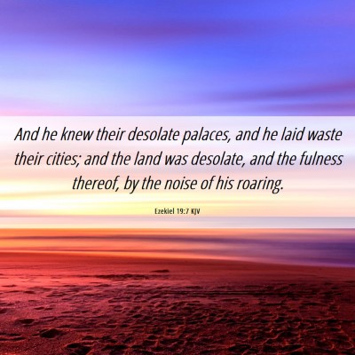 Picture 06 - Ezekiel 19:7 KJV - And he knew their desolate palaces, and he laid - Bible Verse Picture