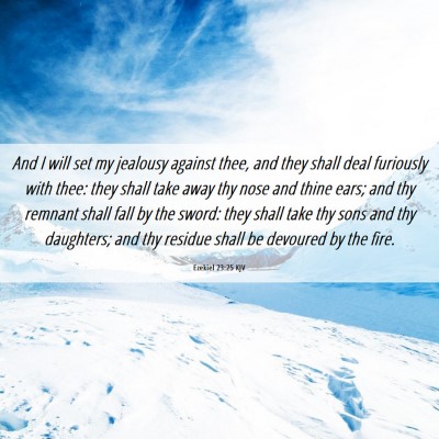 Picture 06 - Ezekiel 23:25 KJV - And I will set my jealousy against thee, and they - Bible Verse Picture