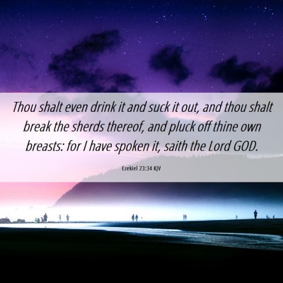Picture 06 - Ezekiel 23:34 KJV - Thou shalt even drink it and suck it out, and - Bible Verse Picture