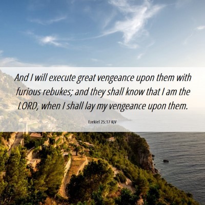 Picture 06 - Ezekiel 25:17 KJV - And I will execute great vengeance upon them with - Bible Verse Picture