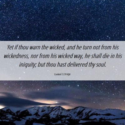 Picture 06 - Ezekiel 3:19 KJV - Yet if thou warn the wicked, and he turn not from - Bible Verse Picture