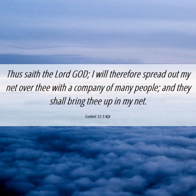 Picture 06 - Ezekiel 32:3 KJV - Thus saith the Lord GOD; I will therefore spread - Bible Verse Picture