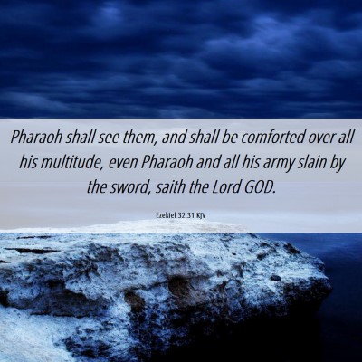 Picture 06 - Ezekiel 32:31 KJV - Pharaoh shall see them, and shall be comforted - Bible Verse Picture