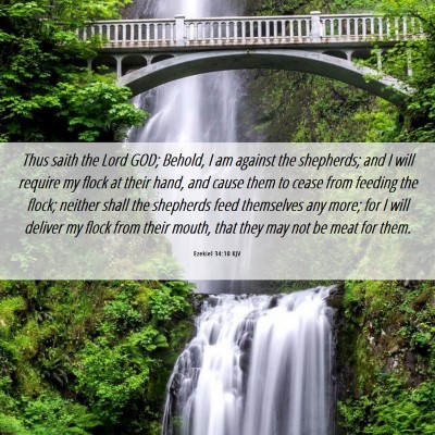Picture 06 - Ezekiel 34:10 KJV - Thus saith the Lord GOD; Behold, I am against the - Bible Verse Picture
